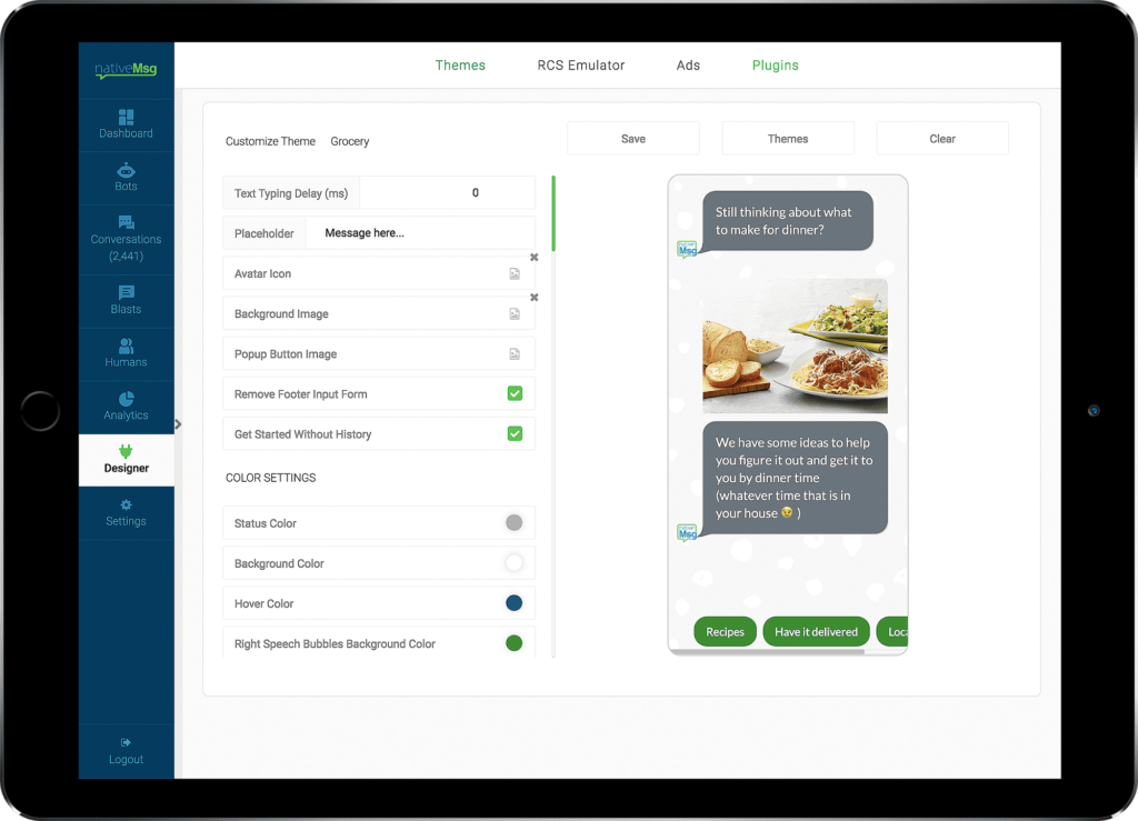 nativeMsg designer application screenshot